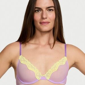 NWT Victoria's Secret Tease Sheer Unlined Demi Bra in Unicorn Purple